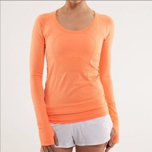 Lululemon swiftly tech orange long sleeve size 6